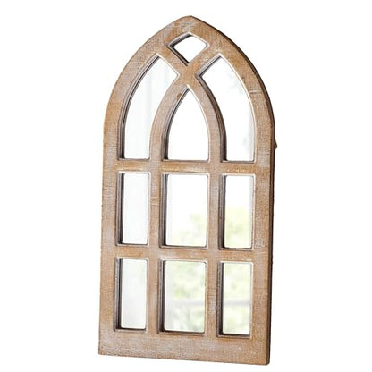 Small Rustic Arched Window Mirrors for Wall Decor 8 X 16 Inch