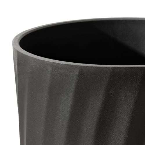 La Jolie Maison 24 Inch Tall Planters, Large Decorative Plant Pots Set of 2 - color: Matte Black