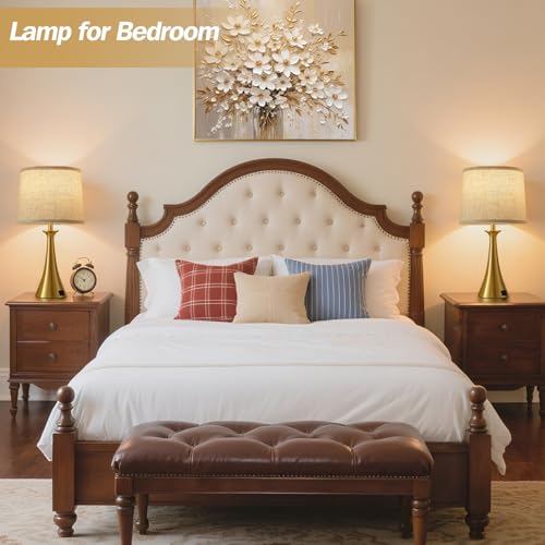 Touch Table Lamps Set of 2, 21" Bedside Lamps with USB C+A, Gold - color: Gold 2pcs