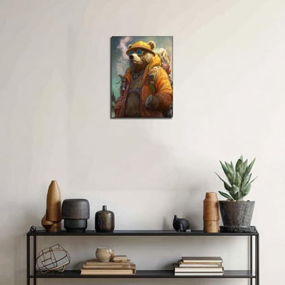 Halioyo Cool Graffiti Bear Canvas Wall Art Print(12x16 Inch) - color: Painting-08, size: 16"L x 12"W