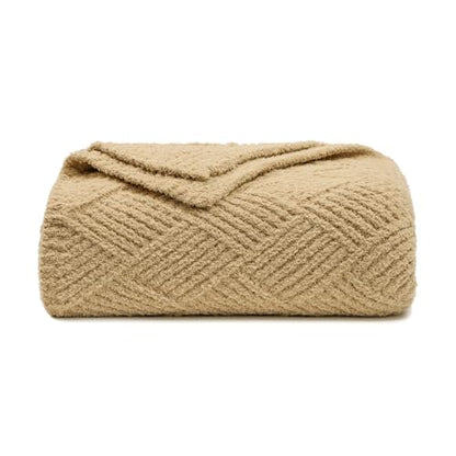 Premium Minky Throw Blanket, Soft Plush Lightweight Cozy Touch - color: Argyle Knit Camel, size: Kids(40″x50″)