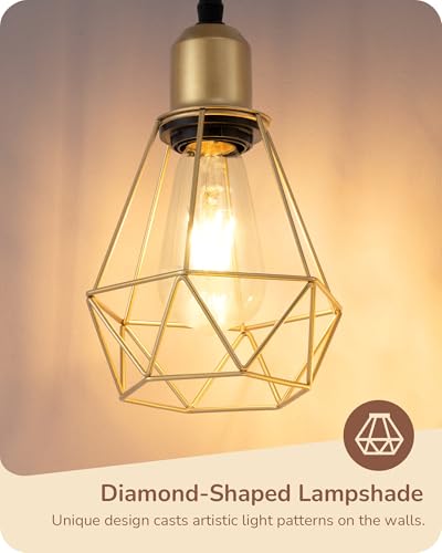 EDISHINE 70" Dimmable Farmhouse Floor Lamp for Living Room, Gold - color: Gold