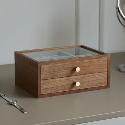 Black Walnut Jewelry Organizer, 2 Layer - size: 2 Layer