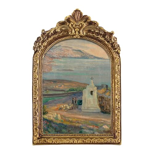 FOLKOR Coastal Wall Art for Gold Picture Frame, Beach Landscape Canvas Prints Home Living Room Bedroom Kitchen Decor, Ocean Wall Decor for Tabletop Gallery Wall Hotel Decoration, 5x7 - color: Evening Coastal Landscape, size: 5x7"