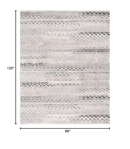 SAFAVIEH Area Rug 8x10 - Retro Collection - Large - Cream & Grey, Modern Abstract Design, Non-Shedding & Easy Cleaning, Ideal for Living Room, Bedroom, Office, Dining Space (RET2136-1180) - size: 8' x 10' (Rectangular)