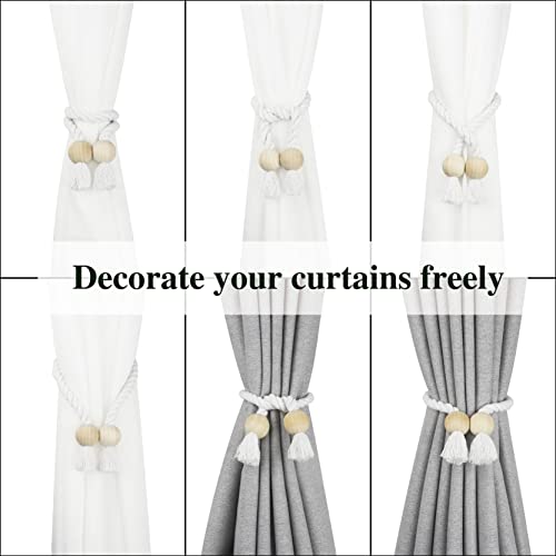 Magnetic Curtain Tiebacks Decorative Tie Back Drapes Holdbacks Nieffeiy - color: White