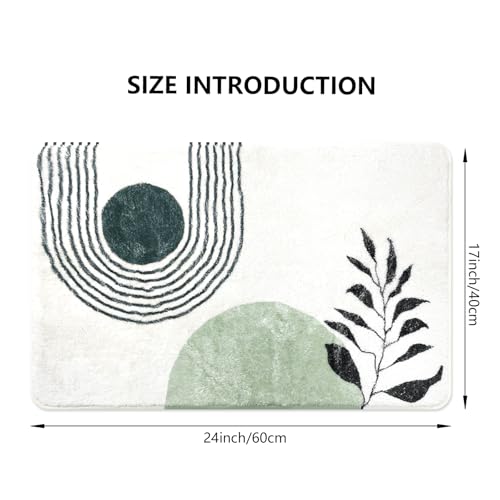 APROPHIC 17"X24" Boho Bath Rugs for Bathroom Decor Non-Slip Bath Mat Absorbent Plush Microfiber Soft Carpet Machine Washable Bath Mat for Sink, Showers, Laundry Rooms, Living Room, Green - color: Green, size: 1'5" x 2' (Rectangular)