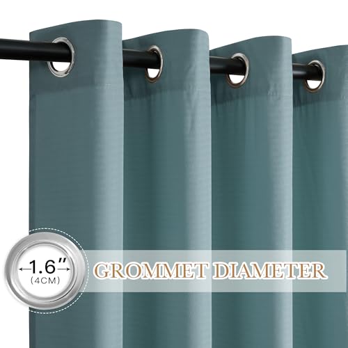 NICETOWN Non-See-Through Turquoise Privacy Sheer Curtains 84 Inches Long - color: Teal, size: 52"W x 84"L (Pack of 2)