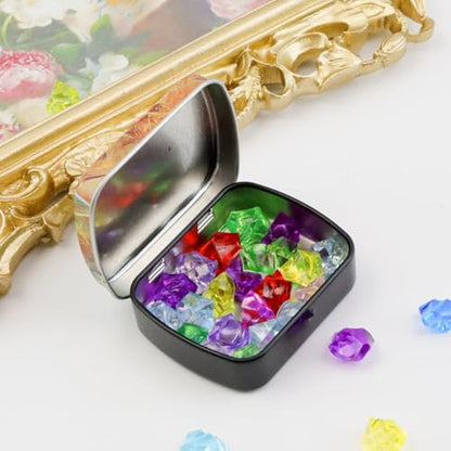 4pcs Saturn Pattern Empty Hinged Tin Box Metal Storage Box - color: Saturn