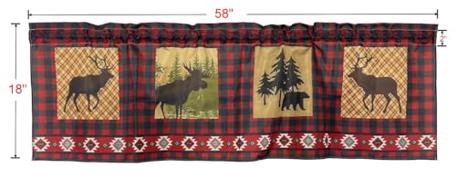 Lodge Rustic Buffalo Check Plaid Northwoods Valance 58 x 18 Inches - color: Buffalo Check, size: 58"W x 18"L (Pack of 1)