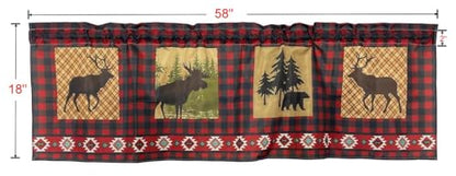 Lodge Rustic Buffalo Check Plaid Northwoods Valance 58 x 18 Inches - color: Buffalo Check, size: 58"W x 18"L (Pack of 1)