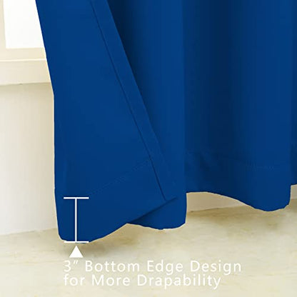 Pickluc Grommet Blackout Curtains 84 Inches Long 2 Panels, Light Blocking Window Drapes for Living Room, Thermal Insulated, Noise Reduction, Classic Blue, 52" Wide x 84" Length - color: Classic Blue, size: 52"W x 84"L (Pack of 2)