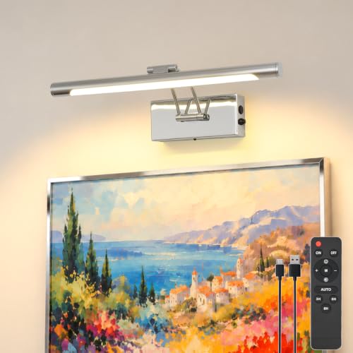 Battery Operated Picture Light for Wall,Chrome 15.7-Inch - color: Chrome, size: 15.7 Inch