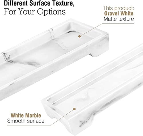 Luxspire Marble Tray for Soap Dispenser Perfume Jewelry, S, Gravel White - color: D - Gravel White, style: Small