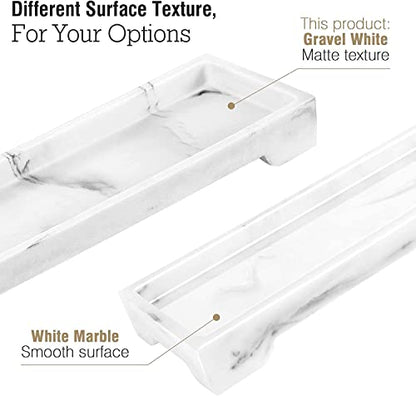 Luxspire Marble Tray for Soap Dispenser Perfume Jewelry, S, Gravel White - color: D - Gravel White, style: Small