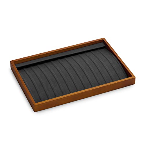 Oirlv Wood 13 Grids Necklace/Bracelet/Pendant Display Tray Jewelry Drawer Organizer Stackable Jewelry Trays(Grey) - color: Grey 13 grid necklace/pendant/bracelet tray