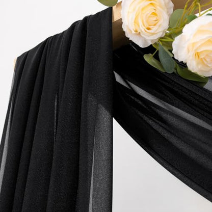 Sheer Gauze Wedding Arch Draping Fabric 29" x 20 FT 1 Panel Black - color: Black, size: 29"w x 240"l (Pack of 1)
