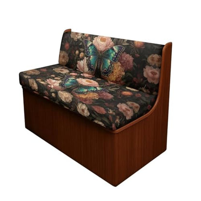 Butterfly Peony Print 2 Pcs RV Dinette Cushion Covers Non-Slip Sofa Furniture Protector Comfortable 2 Seat Sofa Chair Cover Slipover for Travel Trailer Couch - color: Butterfly Peony