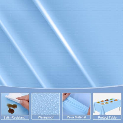 NatNarr 6 Pcs Light Blue Tablecloth, Scalloped Baby Blue Table Cloths - color: Light Blue, size: 6 Pack