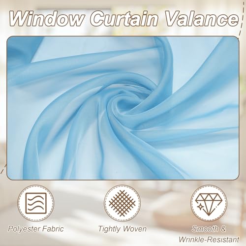 uxcell Window Valance, 51x24 Beaded Sheer Valance Curtains Sky Blue - color: Sky Blue