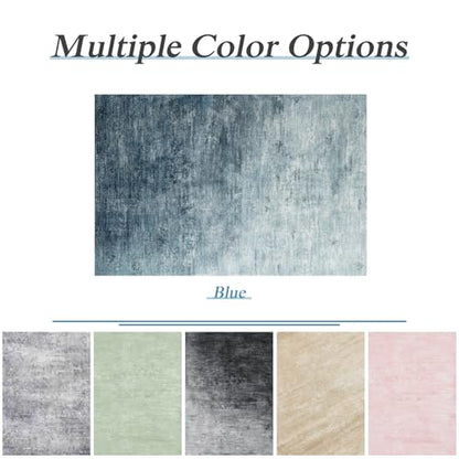 3x5 Washable Area Rug, Blue Solid Area Rugs for Living Room & Bedroom - color: Blue, size: 3' x 5' (Rectangular)