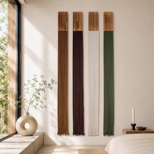 Mokof Boho Macrame Wall Hanging Decor for Living Room Bedroom, 71", 4 Pack - size: 71"L x 6"W