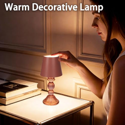 MJ PREMIER Small Rechargeable Lamp, Wireless Lamp, Battery Operated Lamps - color: Pink