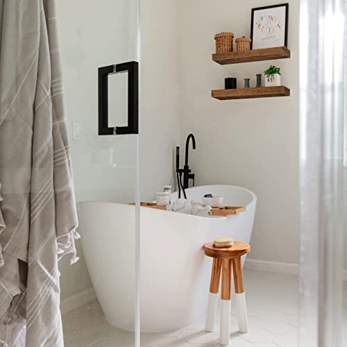 QEEIG Bathroom Floating Shelves for Wall (Brown, Set of 2, 15.7") - color: A. Brown, size: 15.7"