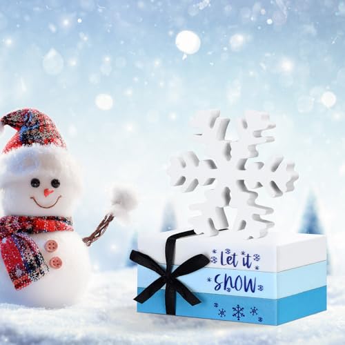 Blulu 5 Pcs Winter Snowflake Table Decorations, Winter Tiered Tray Decor - style: Snowflake