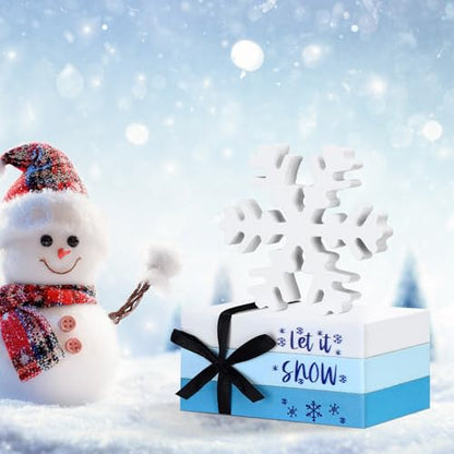 Blulu 5 Pcs Winter Snowflake Table Decorations, Winter Tiered Tray Decor - style: Snowflake