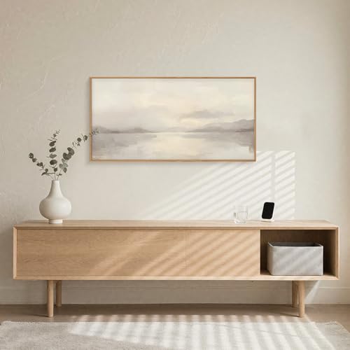 LHIUEM Large Abstract Neutral Beige Pastel Framed Canvas Wall Art-20"x40"x1 - color: Abstract Neutral Beige Pastel Wall Art, size: 40"L x 20"W