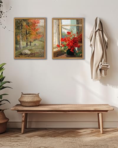 UPWOIGH Olga Wisinger-Florian Poppies Framed Wall Art, 12 x 16 Inch - color: Red Poppies, size: 16"L x 12"W