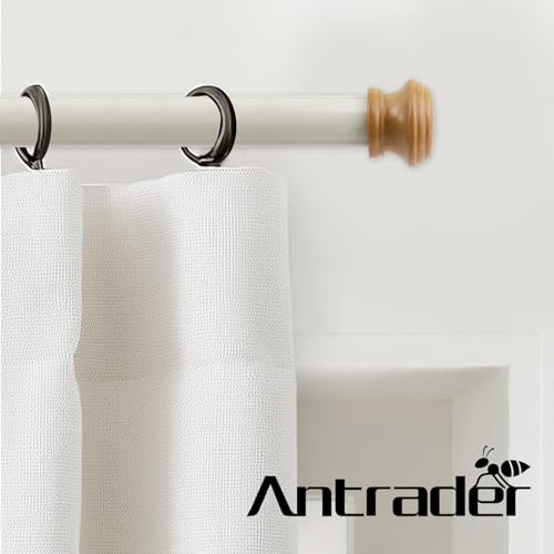 Antrader Finials for Curtain Rods,Wood Curtain Rod Finial,4Pcs - color: Wood Color-4Pcs