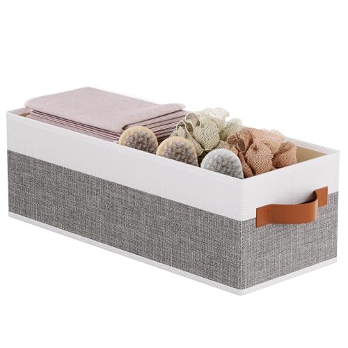 Storage Basket Container,White/Gray Box,15x6x5 In,1-Pack - color: White/Grey, size: 1-Pack