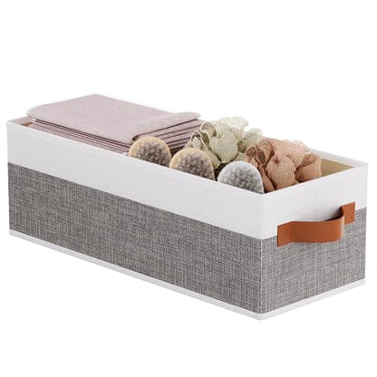 Storage Basket Container,White/Gray Box,15x6x5 In,1-Pack - color: White/Grey, size: 1-Pack