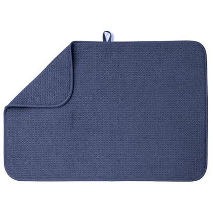Bellemain Dish Drying Mat, Drying Matt Kitchen Counter, 17 x 24 Inch -Navy - color: Navy, size: 17" x 24"