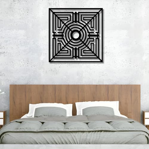 Metal Wall Decor | 17'' x 17'' x 0.05'' Mandala Art Themed Wall Decorations | Handmade Indoor and Outdoor Wall Art (17'' x 17'', Mandala II, Black) - size: 17'' x 17'', style: Mandala II