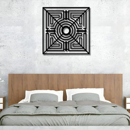 Metal Wall Decor | 17'' x 17'' x 0.05'' Mandala Art Themed Wall Decorations | Handmade Indoor and Outdoor Wall Art (17'' x 17'', Mandala II, Black) - size: 17'' x 17'', style: Mandala II