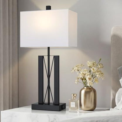 Lolikit 25" Modern Table Lamp for Living Room,Bedside Lamp for Bedroom - color: White - 25"H - 1 Pack