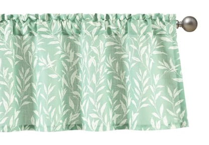 VOGOL Leaf Pattern Valance Printed Window Topper, 42 x 18, 1 Panel, Green - color: Light Green, size: 42"W x 18"L (Pack of 1)
