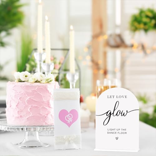 Acrylic Wedding Sign Let Love Glow Sign for Wedding Wedding Signs for Ceremony Modern Calligraphy Arch Acrylic Table Top Sign for Wedding Reception and Event Party Table(white） - color: Let Love Glow