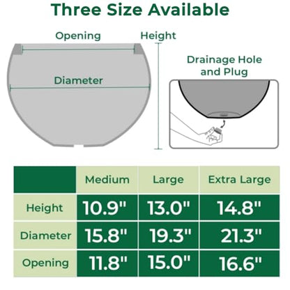 21.3"Dia x 14.8"H Extra Large Fiberstone Sphere Planter, Black Round Pot - color: Black, size: Extra Large