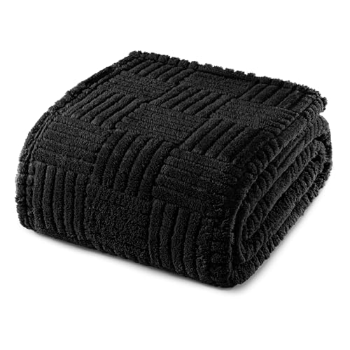 Whale Flotilla Lightweight Fleece King Size Blanket for Bed, Black - color: Black, size: King(90x104 Inch)