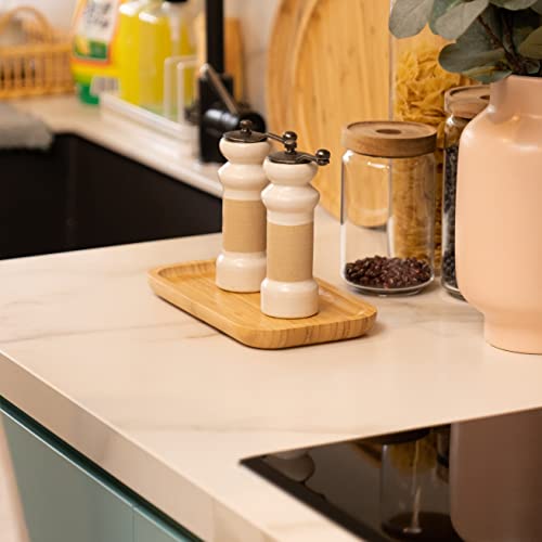 Bamboo Vanity Tray, Bathroom Counter Tray, Toilet Tank Top Tray for Organizing and Decor Display, 14.2 x 6 x 0.8 inch - size: 14.2" x 5.9" x 0.8"
