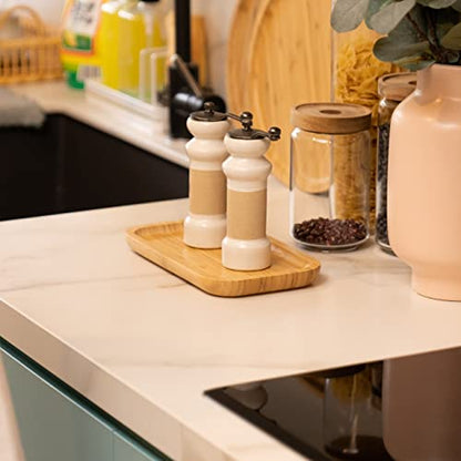 Bamboo Vanity Tray, Bathroom Counter Tray, Toilet Tank Top Tray for Organizing and Decor Display, 14.2 x 6 x 0.8 inch - size: 14.2" x 5.9" x 0.8"