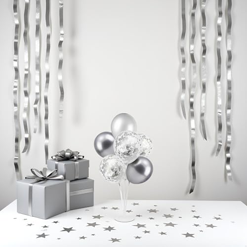 ZJDHPTY 4Set Silver Balloon Stand Table Centerpieces Party Decor - color: Silver Gray 4