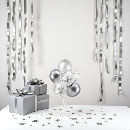 ZJDHPTY 4Set Silver Balloon Stand Table Centerpieces Party Decor - color: Silver Gray 4