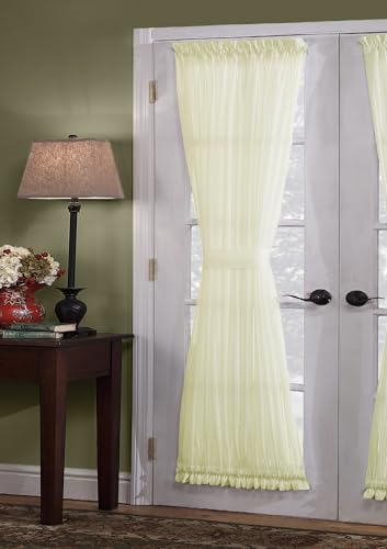 Today's Curtain, Emelia Door Panel Sheer 26", Ecru, 41" W x 26" L, with Tieback - color: Ecru, size: 41"W x 26"L (Pack of 1)