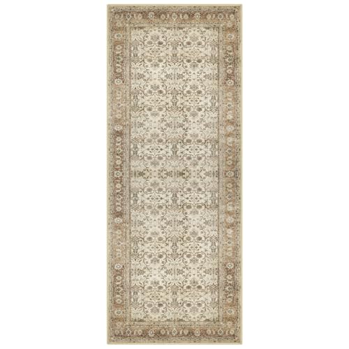 SIILOOM 2x5 Washable Runner Rug, Non Slip Soft Area Rug for Hallway Kitchen - color: Beige/Brown, size: 2' x 5' (Runner)