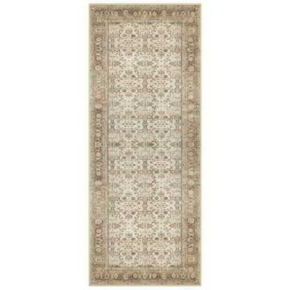 SIILOOM 2x5 Washable Runner Rug, Non Slip Soft Area Rug for Hallway Kitchen - color: Beige/Brown, size: 2' x 5' (Runner)